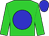 Lime, blue ball, blue cap