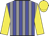 blue, grey stripes, yellow sleeves, yellow cap
