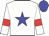 white, blue star, red armlet, blue cap