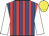 Royal Blue, Red Stripes, White Sleeves, yellow cap