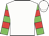 White, green and red hoops on sleeves