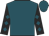 Teal, teal diamonds on black sleeves