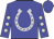 Blue, silver horseshoe, silver spots on sleeves