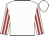 White, red stripes on sleeves