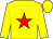 Yellow body, red star, yellow cap