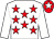 White body, red stars, white arms, red cap, white star