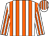 White body, orange striped, white arms, orange striped, white cap, orange striped