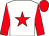 white, red star, red sleeves, red cap