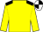 Yellow, black shoulders, white and black quartered cap