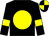black, yellow disc, yellow armlets, quartered cap