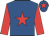 Royal blue, red star, sleeves and star on cap