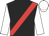 Black, red sash, white sleeves and cap