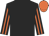 Black, orange circled 's', orange stripes on sleeves, orange cap