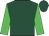 Dark green, lime sleeves