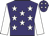 Purple, white stars, white sleeves