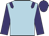 Light blue, purple epaulets, sleeves and cap