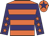 Orange, purple hoops, purple sleeves, orange stars, orange cap, purple star