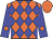 Orange,  blue diamonds, orange diamond on blue sleeves, orange cap