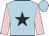 Light blue, black star, pink sleeves