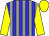 blue, grey stripes, yellow sleeves, yellow cap
