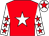 red, white star, white sleeves, red stars, white cap, red star