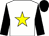 White, yellow star, black sleeves and cap