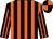 black, orange stripes, quartered cap