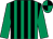 emerald green, black stripes, emerald green sleeves, emerald green cap, black quarters