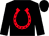 Black, red horseshoe