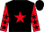 Black, red star, black stars on red sleeves