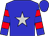 Blue, silver star, red hoops on sleeves
