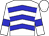 White, blue chevrons, blue bars on sleeves