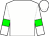 White, green bars on white sleeves, white cap