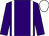 Purple, white braces, white hoop on sleeves, white cap
