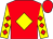 Red, yellow diamond, red diamonds on yellow sleeves