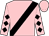 Pink, black sash, black diamonds on sleeves