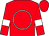 Red, white circle and armlets, red cap