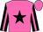 Hot pink, black star, hot pink stripe on black sleeves