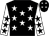 Black, white stars, black stars on white sleeves