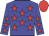 Blue body, red stars, blue arms, red stars, red cap