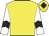 Yellow body, white arms, black chevron, yellow cap, black diamond