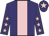 Purple, pink stripe, purple sleeves, pink stars, purple cap, pink star