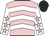 Pink, white chevrons, white sleeves, pink stars, black cap