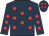 Dark blue, red spots
