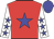 Red body, blue star, white arms, blue stars, blue cap