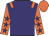 Purple, orange epaulets, orange sleeves, purple stars, orange cap