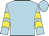 Light blue, yellow chevrons on sleeves
