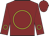 Maroon, yellow circle, yellow circle on sleeves