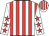 White, red stripes, red stars on sleeves