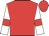 Red, red bars on white sleeves, red cap